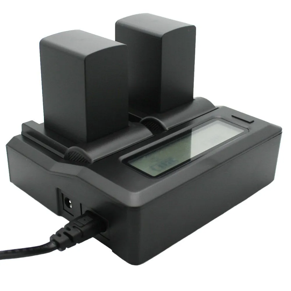 Kapaxen™ Dual-Channel LCD Charger for Canon BP-820, BP-828, and Other 800 Series Batteries