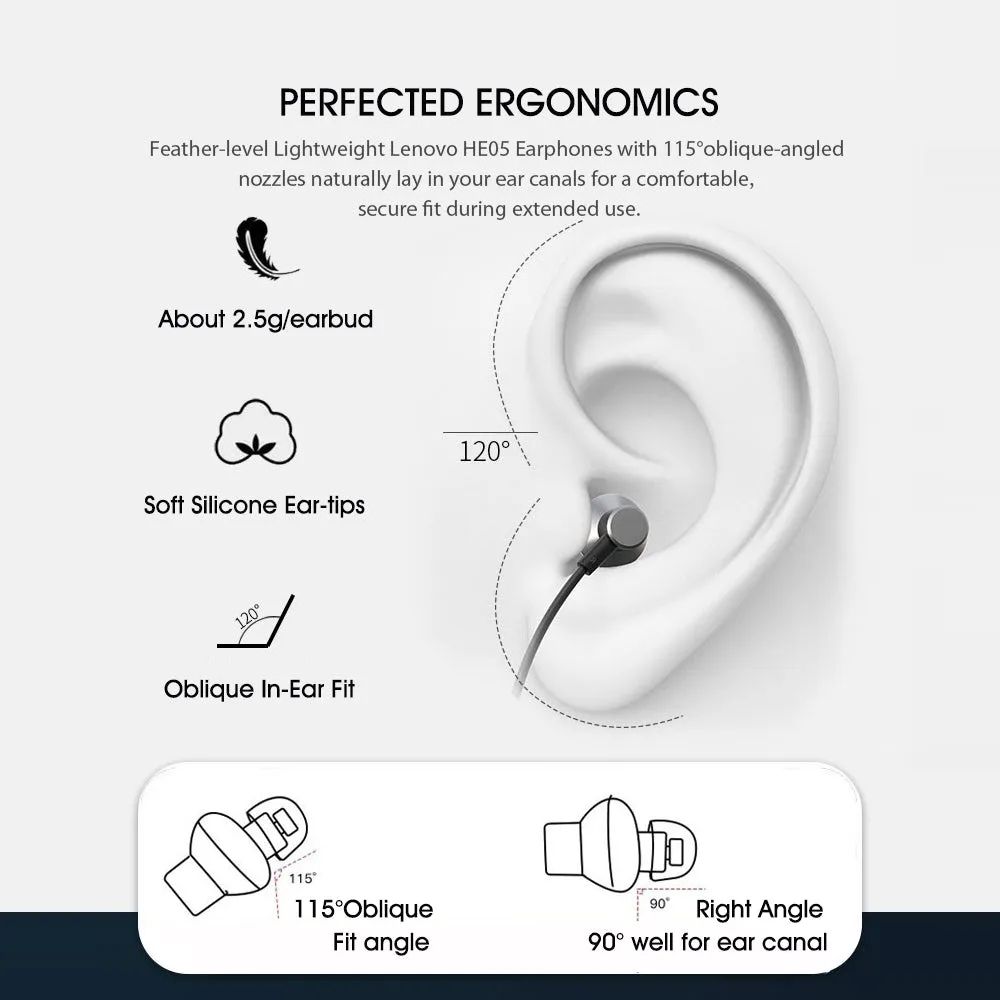 Lenovo HE05 Bluetooth Wireless Neckband Earphone