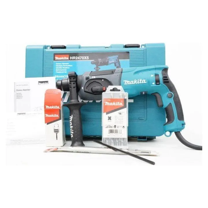 Makita HR2470X5 3-Modes SDS-Plus Rotary Hammer 24mm 2.7J