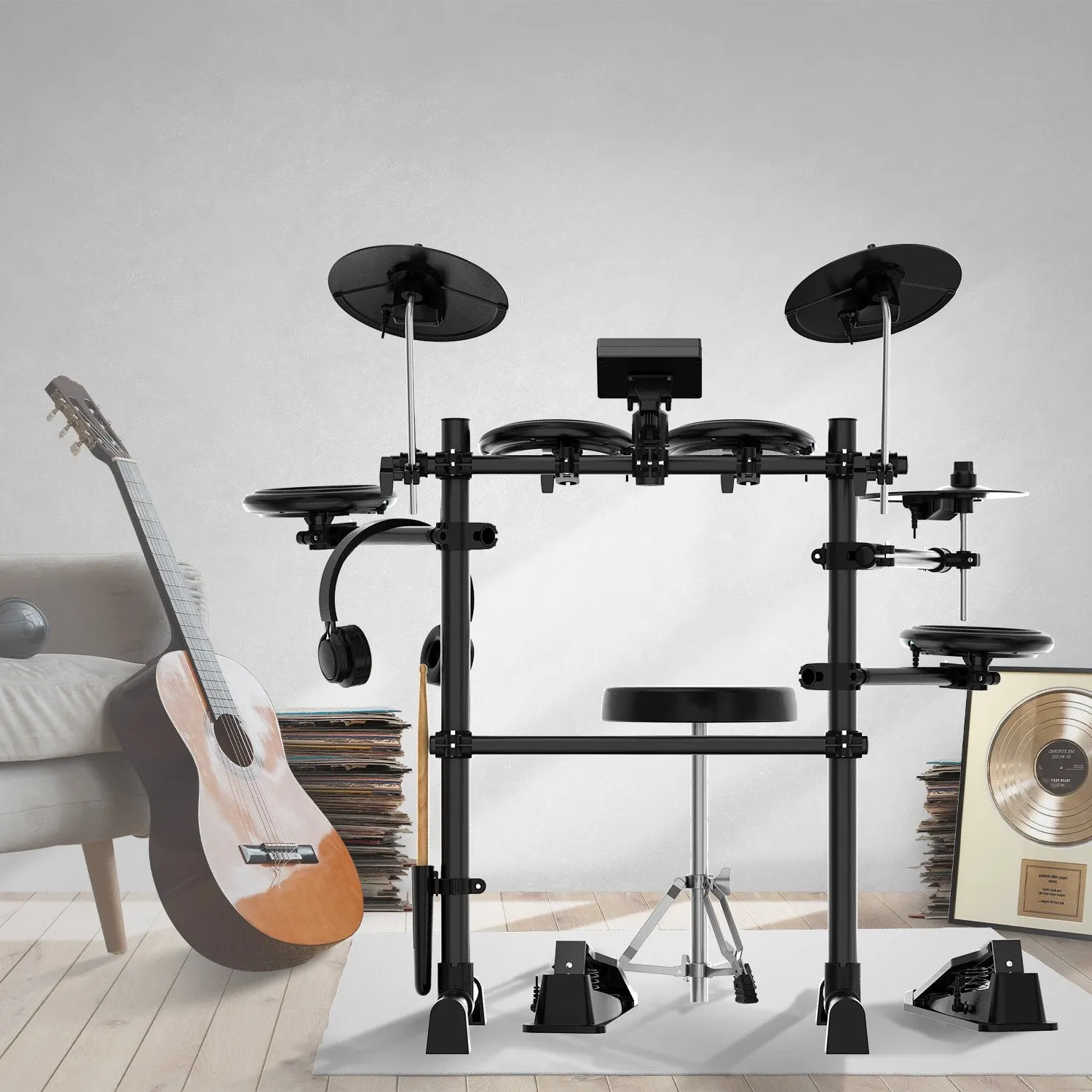 Mesh Pads, 12 Sound Modes, USB Electronic Drum Kit – Karrera