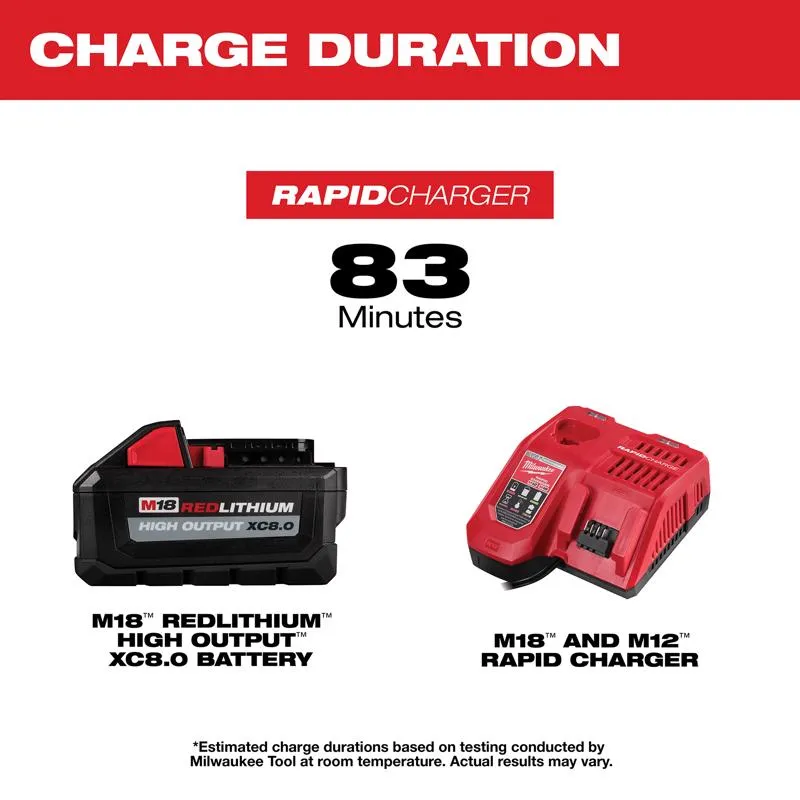 Milwaukee M18 RedLithium XC 8 Ah Lithium-Ion High Output Battery and Charger Starter Kit 2 pc