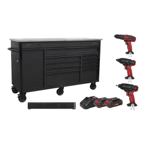 Mobile Tool Cabinet 1600mm with 20V Tool Kit & Sound Bar