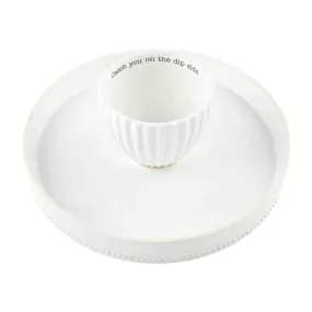 Mud Pie Reversible Pedestal Chip N Dip Server