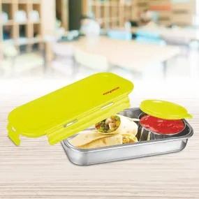 Nayasa Green Eco Roti Lunch Box - Stainless Steel Office, School and Picnic Tiffin Box (580ML)