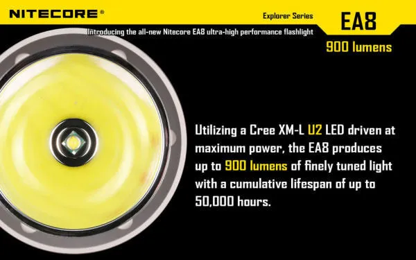 Nitecore EA8 Caveman XM-L U2 LED 900 Lumen Flashlight