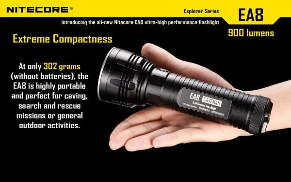 Nitecore EA8 Caveman XM-L U2 LED 900 Lumen Flashlight