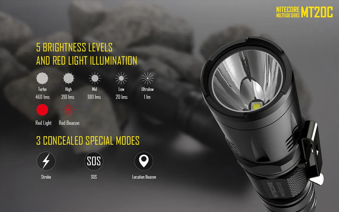 Nitecore MT20C CREE XP-G2 LED Flashlight - 460 Lumens