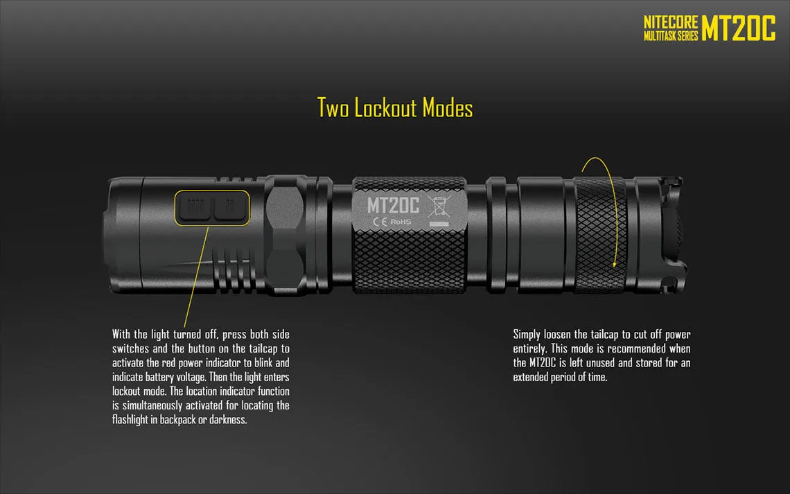 Nitecore MT20C CREE XP-G2 LED Flashlight - 460 Lumens