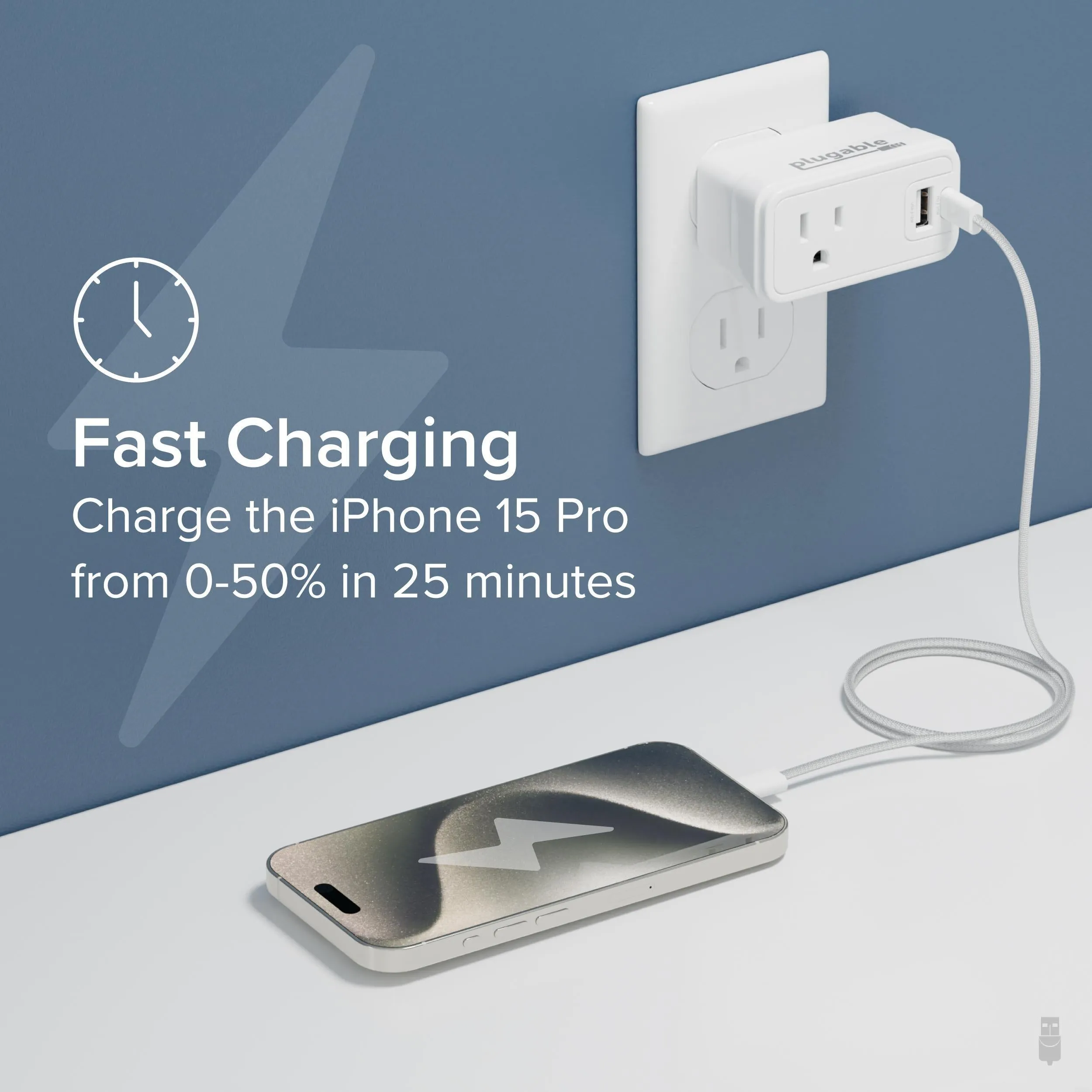 Plugable Outlet Extender with USB and USB-C Charger