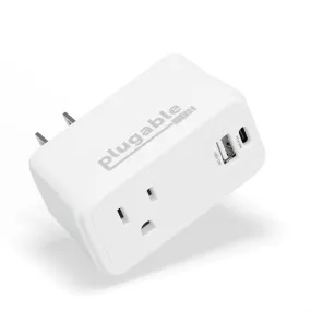 Plugable Outlet Extender with USB and USB-C Charger