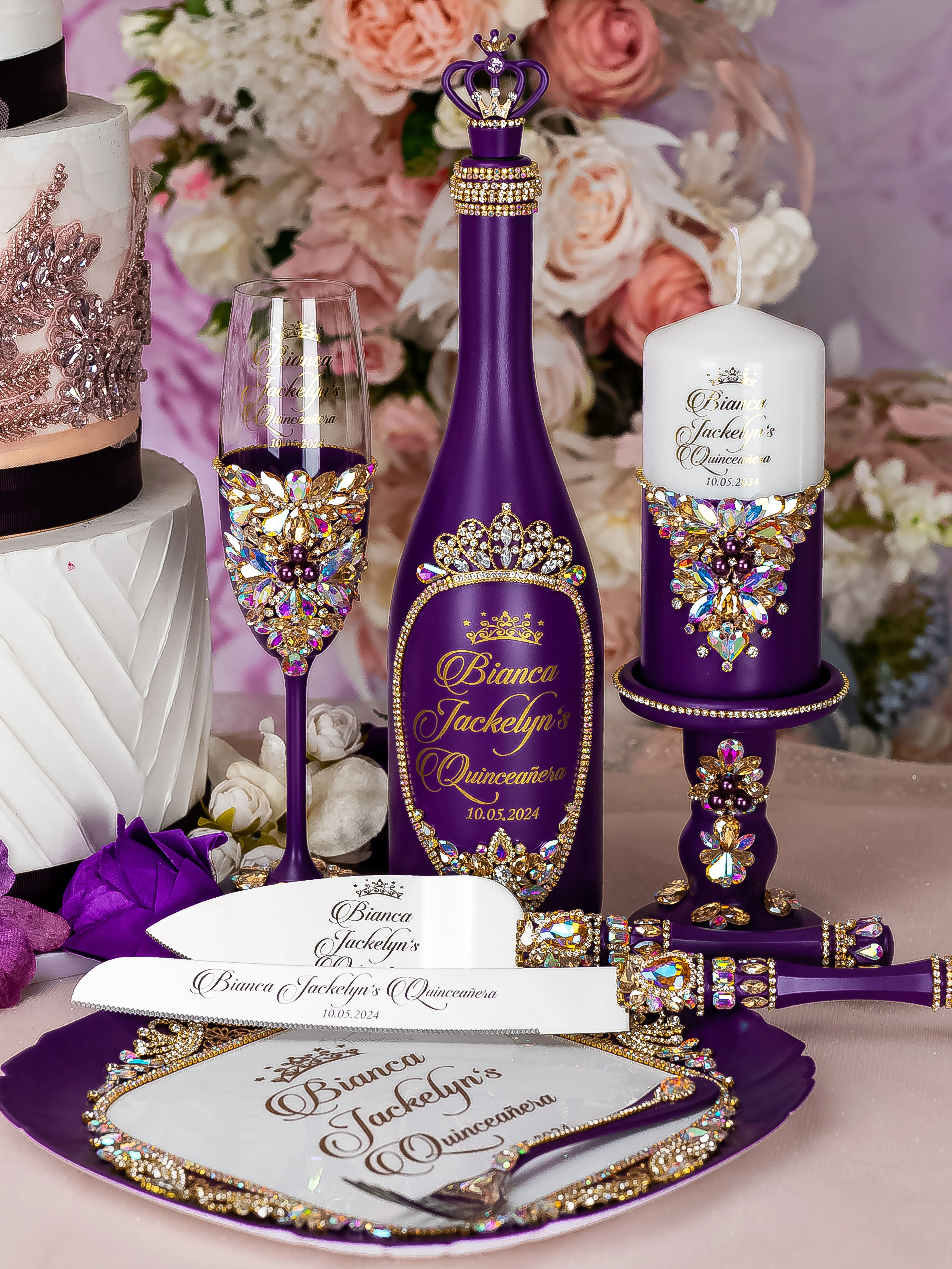 Plum Quinceanera Brindis Package (5 pcs)