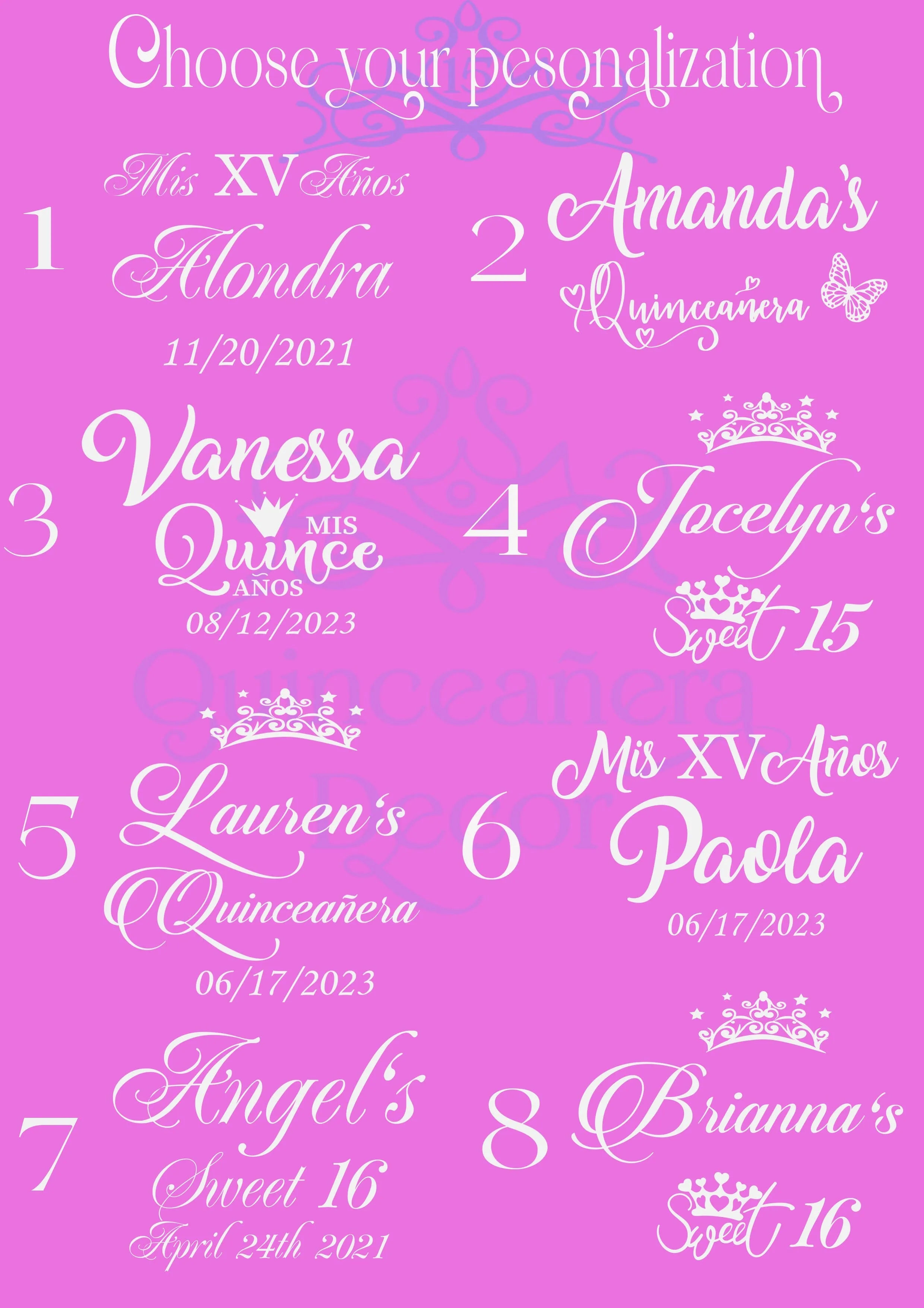 Plum Quinceanera Brindis Package (5 pcs)