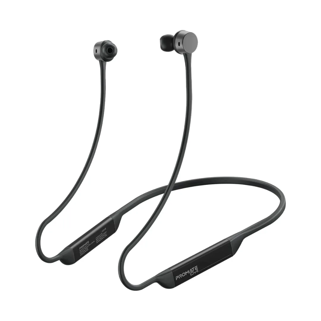 Promate Civil Neckband in Ear Earphones,Neckband Bt Earphones with,Hall Switch Sensor, 24H Long Playtime and Button Controls for Bluetooth-Enabled Devices