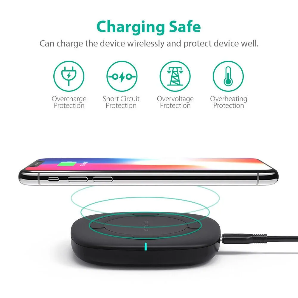 RAVPower 5W Wireless Charger Qi Certified Fast Charging Pad