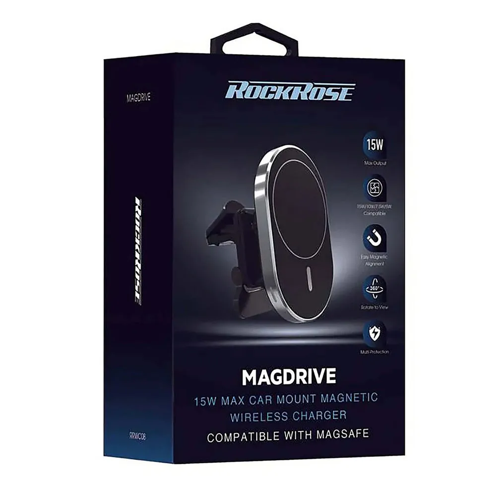 RockRose Magdrive 15W Magnetic Car Mount Wireless Charger For MagSafe