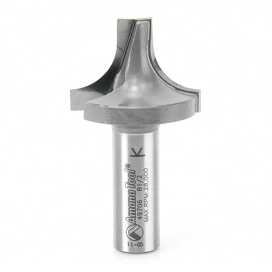 Round Over Groove Router Bit | 1⁄2 Radius x 1 3⁄8 Dia x 1" x 1⁄2 Shank | 49706 | 738685897065