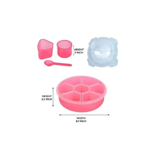 Round Plastic Masala Box7 Section For Kitchen