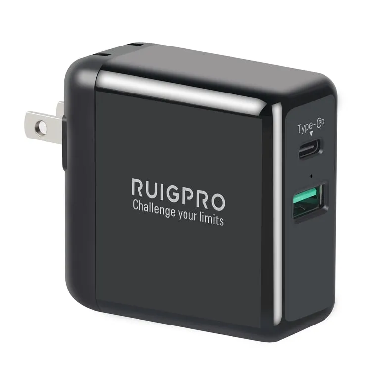 RUIGPRO 5V 3A QC 3.0   PD Quick Charger Power Adapter for DJI OSMO Action, US Plug