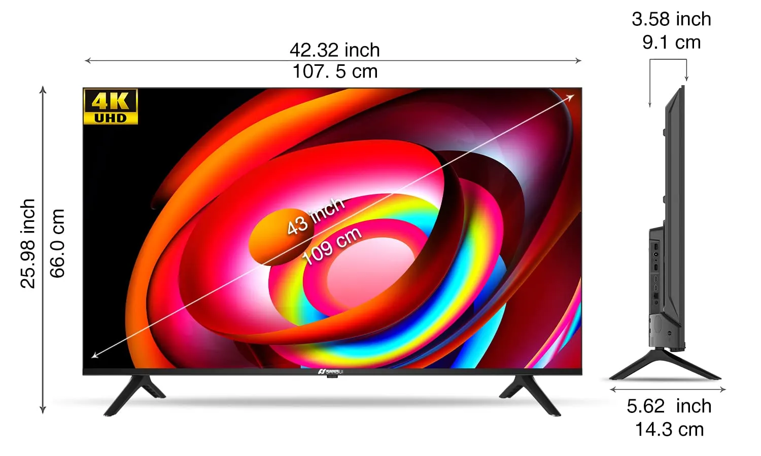 SANSUI 109 cm (43 inches) 4K Ultra HD Certified Android LED TV JSW43ASUHD (Mystique Black)