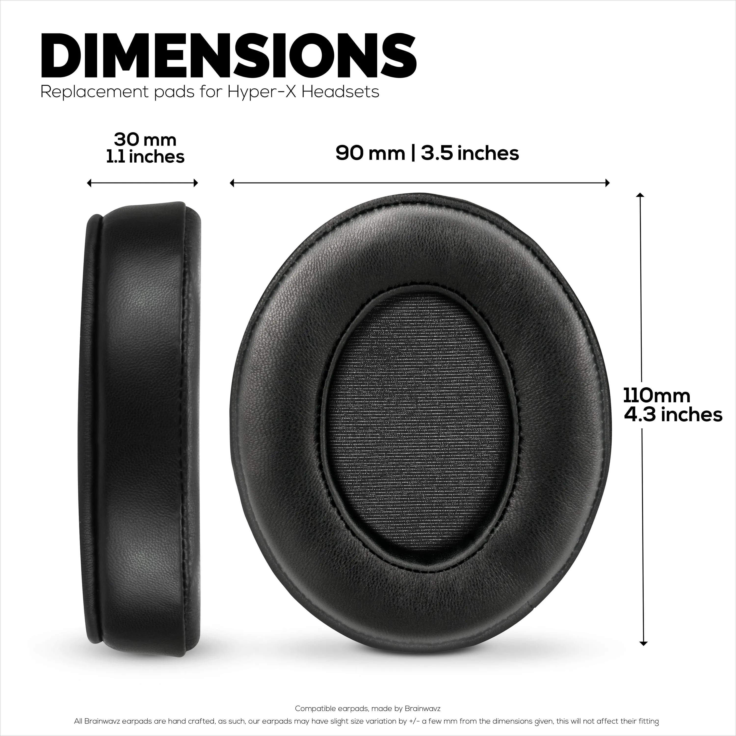 Sheepskin Gel Earpads for HyperX Cloud 1, 2 Wireless, Core, Flight S, Alpha S Headsets & More, Soft Leather, Cooling Gel, Extra Comfort, Durable & Long Lasting