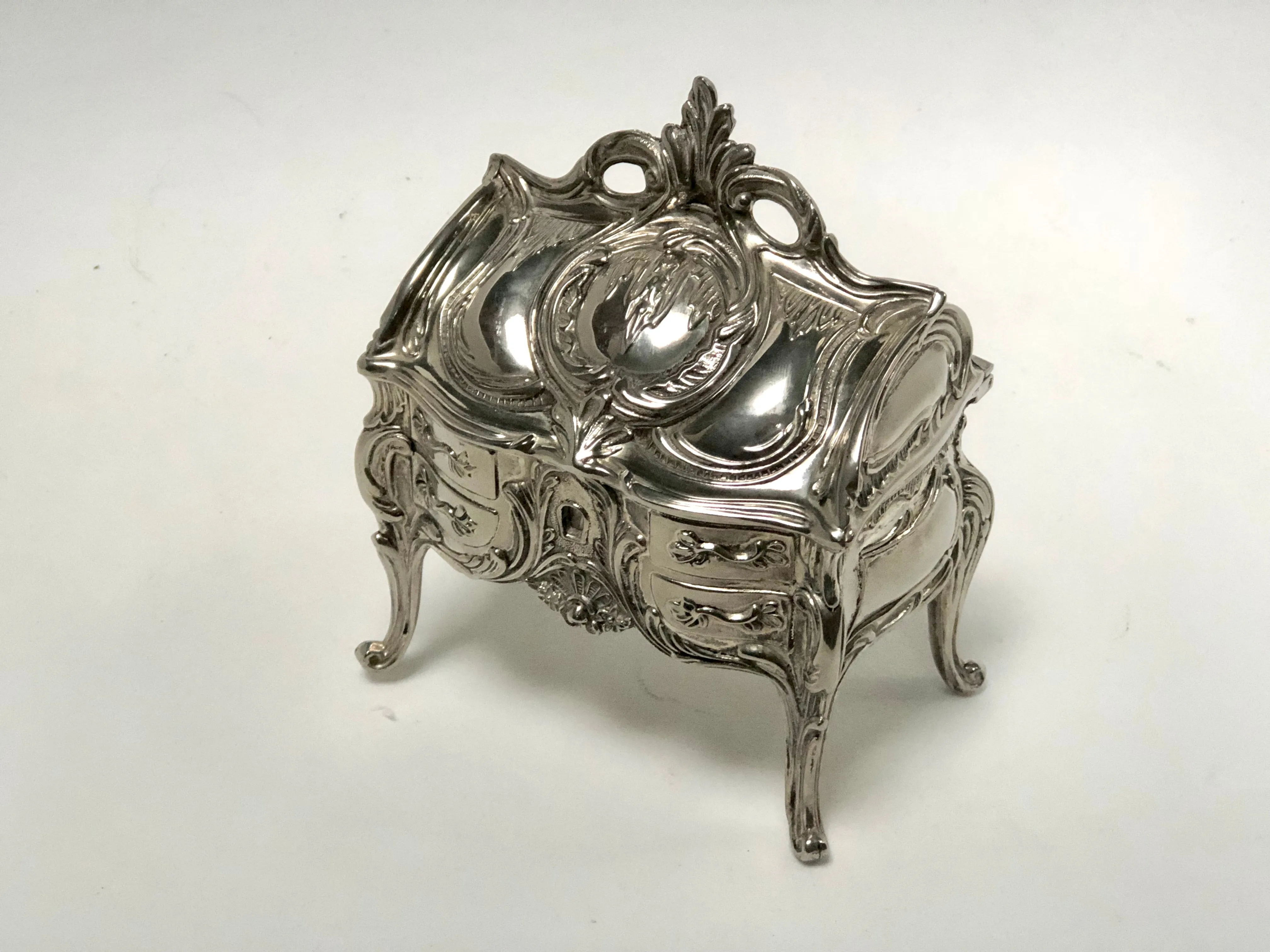 Silver Art Nouveau Jewelry Box