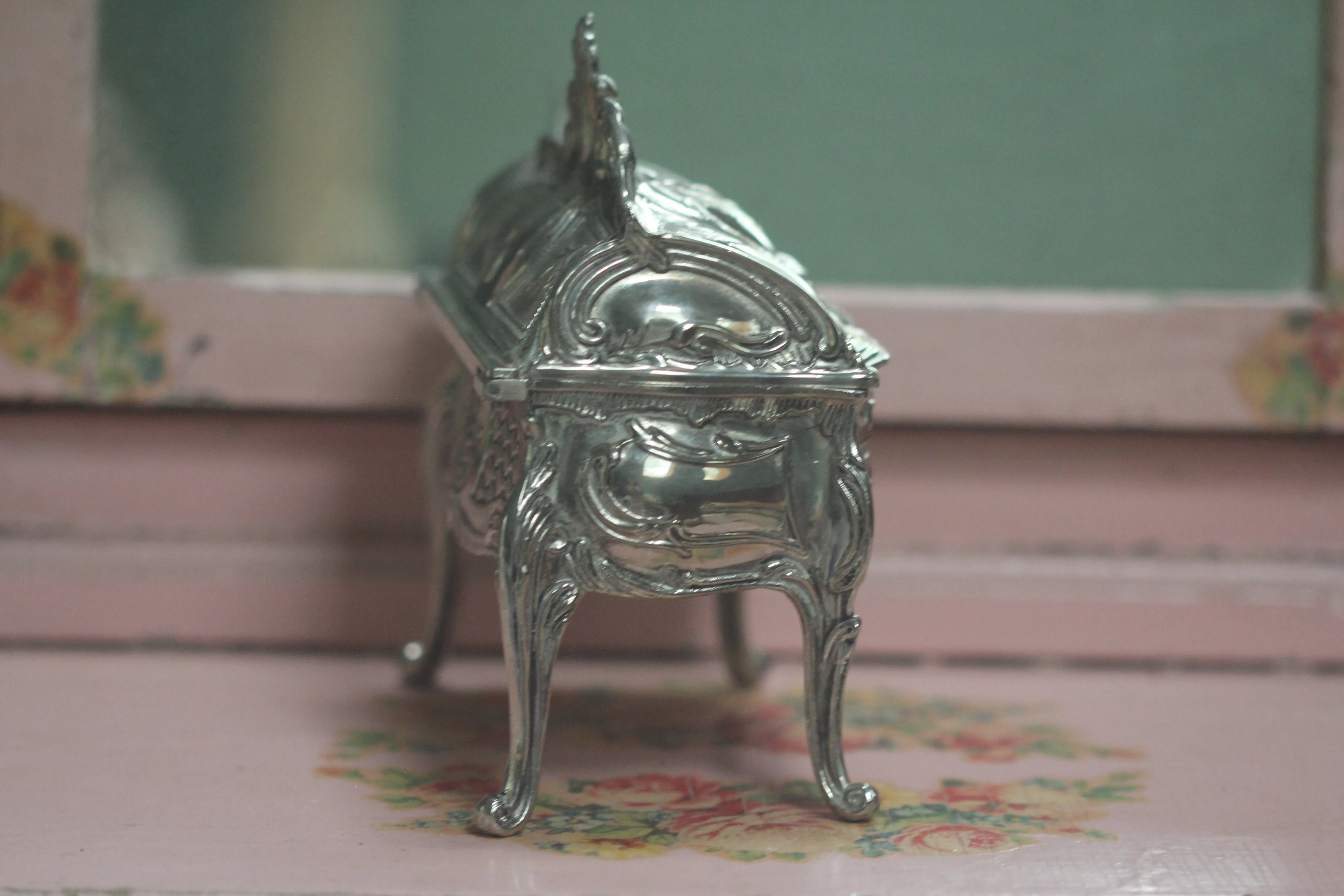 Silver Art Nouveau Jewelry Box