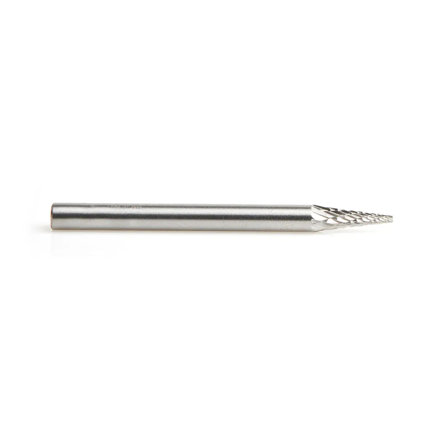 SM Burrs Pointed Cone Double Cut Burr Bit | 1⁄8 Dia x 11⁄32 x 1⁄8 Shank | BURS-220 | 738685220207