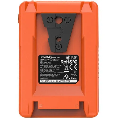 SmallRig VB99 Mini V-Mount Battery (99Wh, Orange)