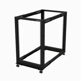 Startech.Com 18U 19" Open Frame Server Rack, 4 Post Adjustable Depth 22-40" Mobile, Free Standing Rolling Network/Comput