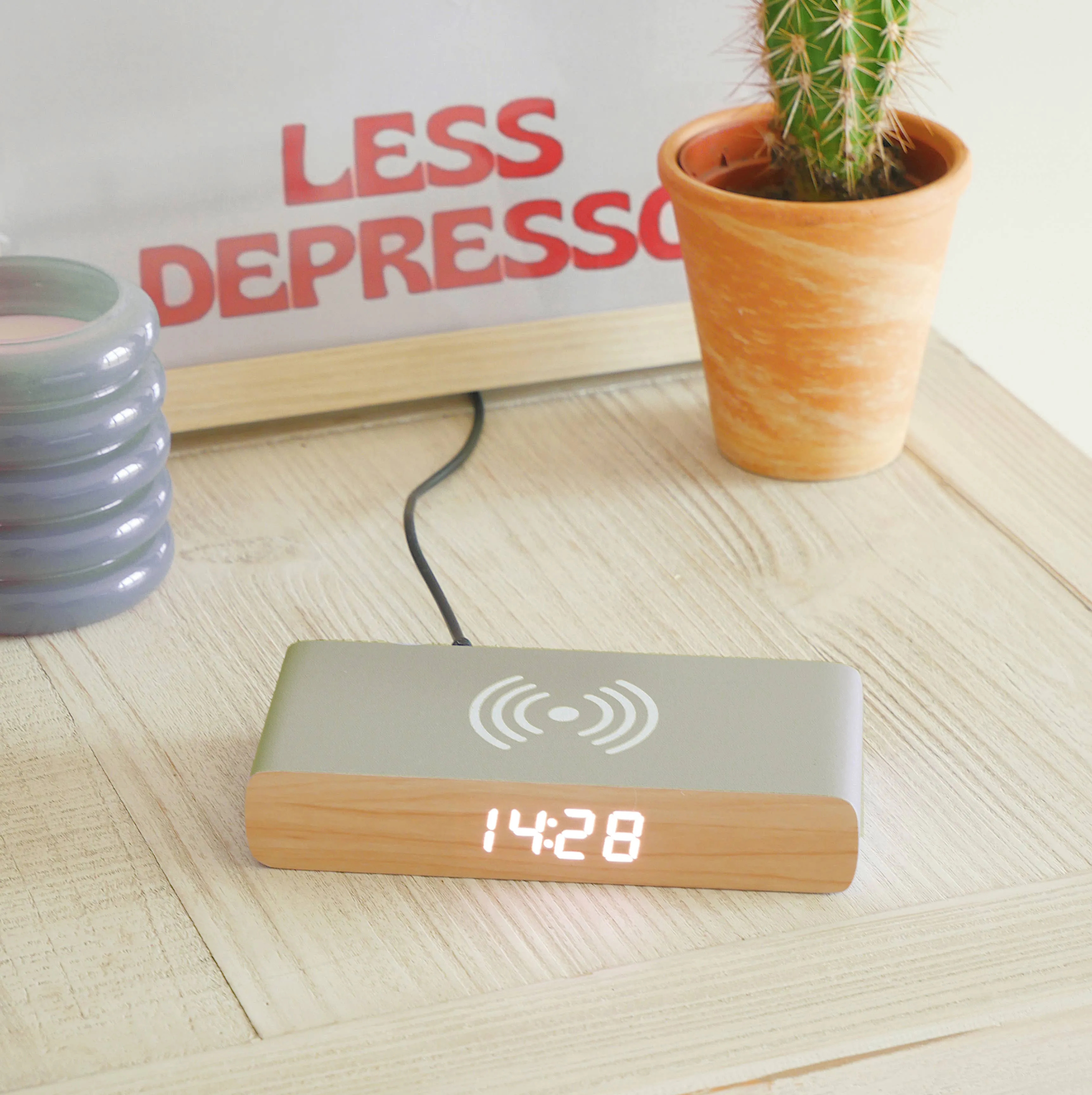 Steepletone  Rise Charge - Wireless Charger & Alarm Clock: Yellow