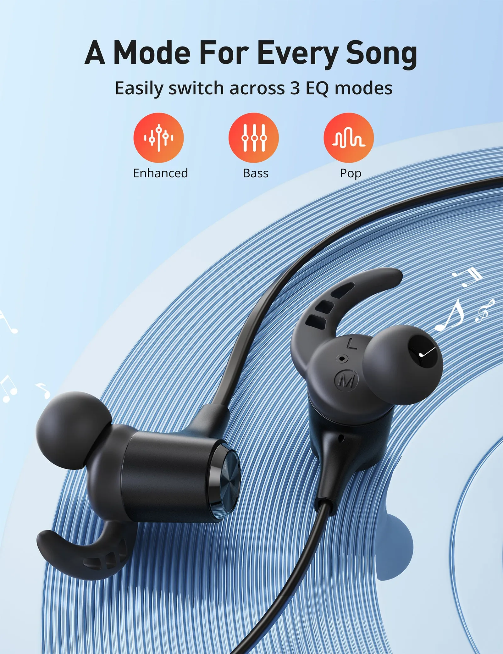 TaoTronics | Wireless Sports Headphones ET-BH032 Black