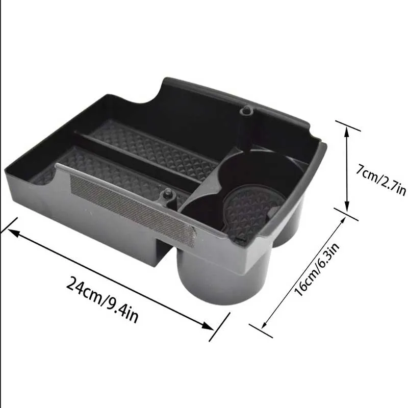 TAPTES Center Console Organizer Storage Box with Cup Holder for Model S