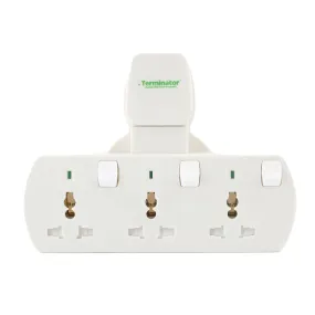 Terminator 3-Way Universal T Socket Adaptor With Individual Switch & Indicator - TMA 93