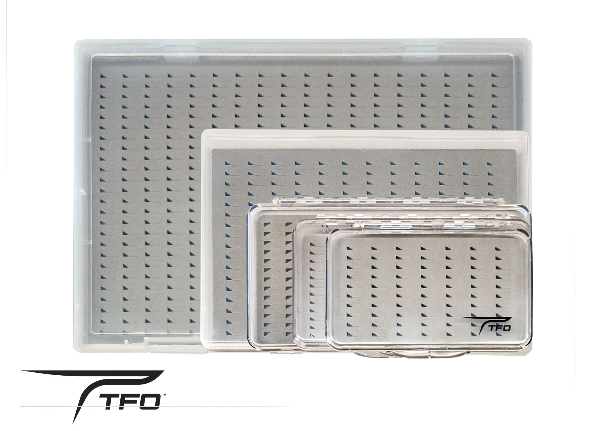 TFO Clear Fly Box With Slit Foam Small Holds 70 Flies