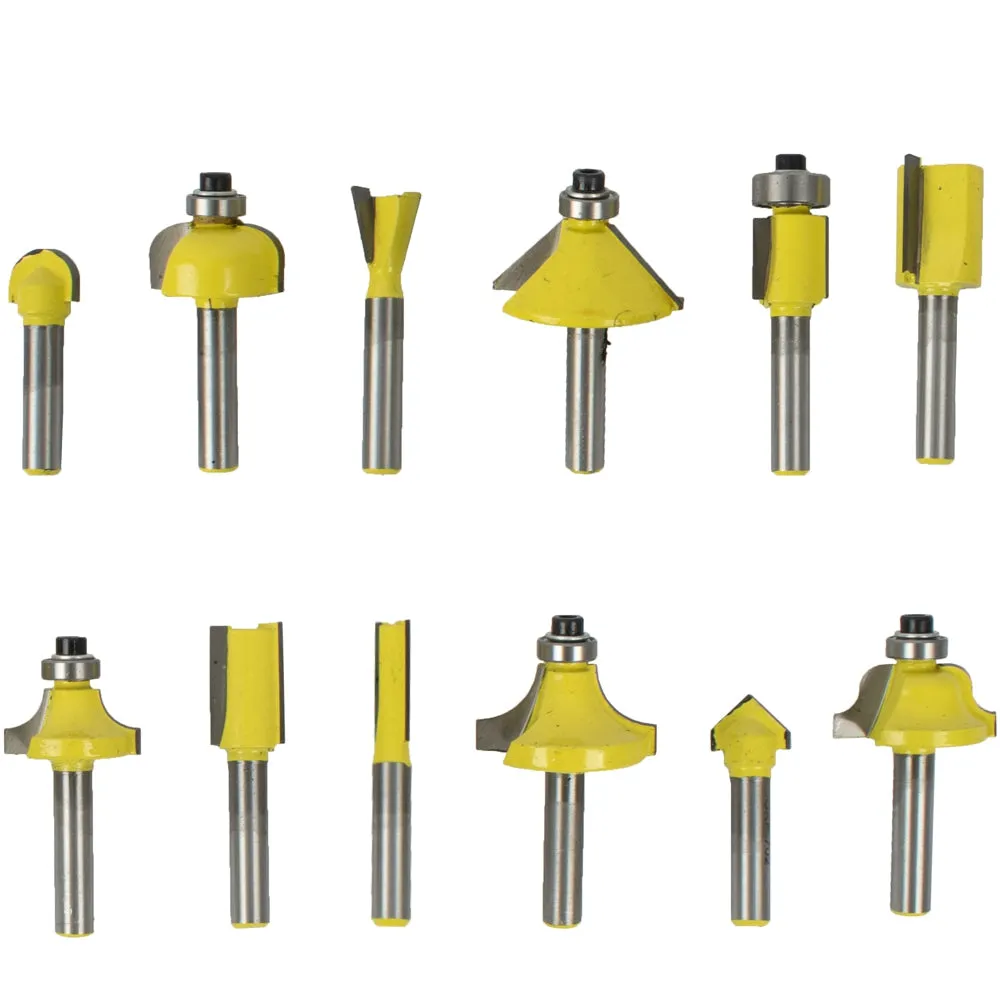 Tork Craft | Router Bit Set Aluminium/Glass Case 1/4" 12Pc