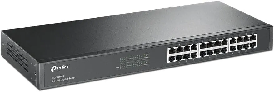 TP-Link 24-Port Unmanaged Gigabit Ethernet Switch, Steel Case, 19-inch Rack-Mount(TL-SG1024)