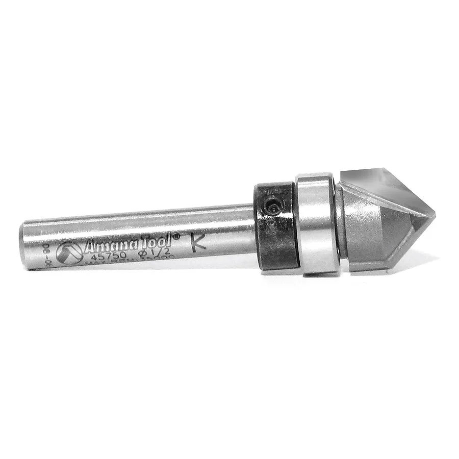 V Groove Router Bit | 90°x 1⁄2 Dia x 1⁄2 x 1⁄4" Shank | 45750 | 738685857502