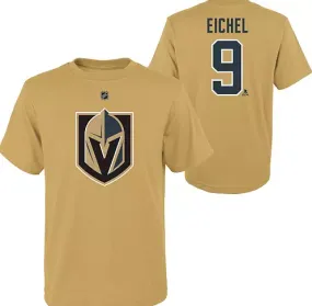 Vegas Golden Knights Jack Eichel #9 Name and Number Harvest Gold Youth T-Shirt