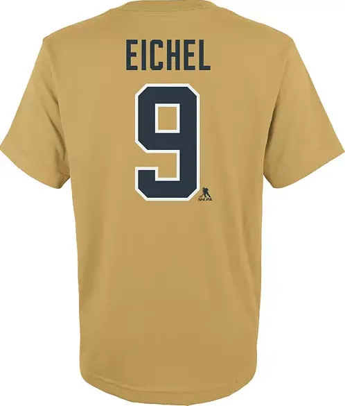 Vegas Golden Knights Jack Eichel #9 Name and Number Harvest Gold Youth T-Shirt