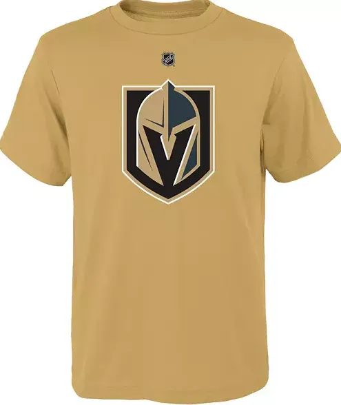 Vegas Golden Knights Jack Eichel #9 Name and Number Harvest Gold Youth T-Shirt