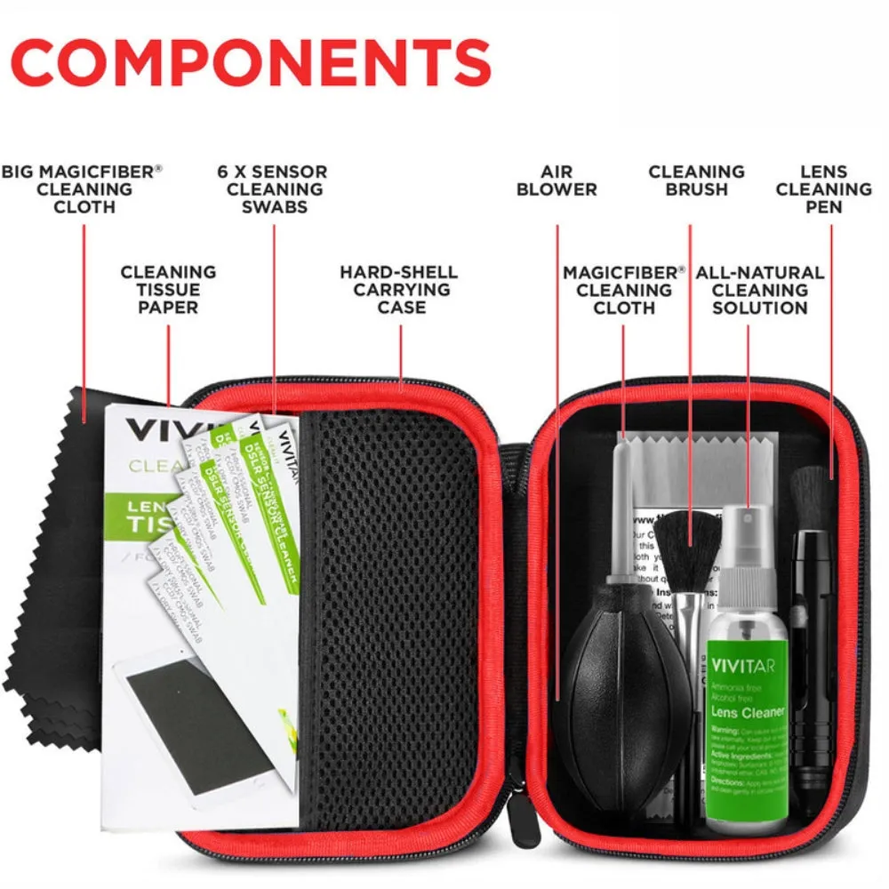 Vivitar Professional Cleaning Kit for Camera Sensor Cleaning Swabs and Case