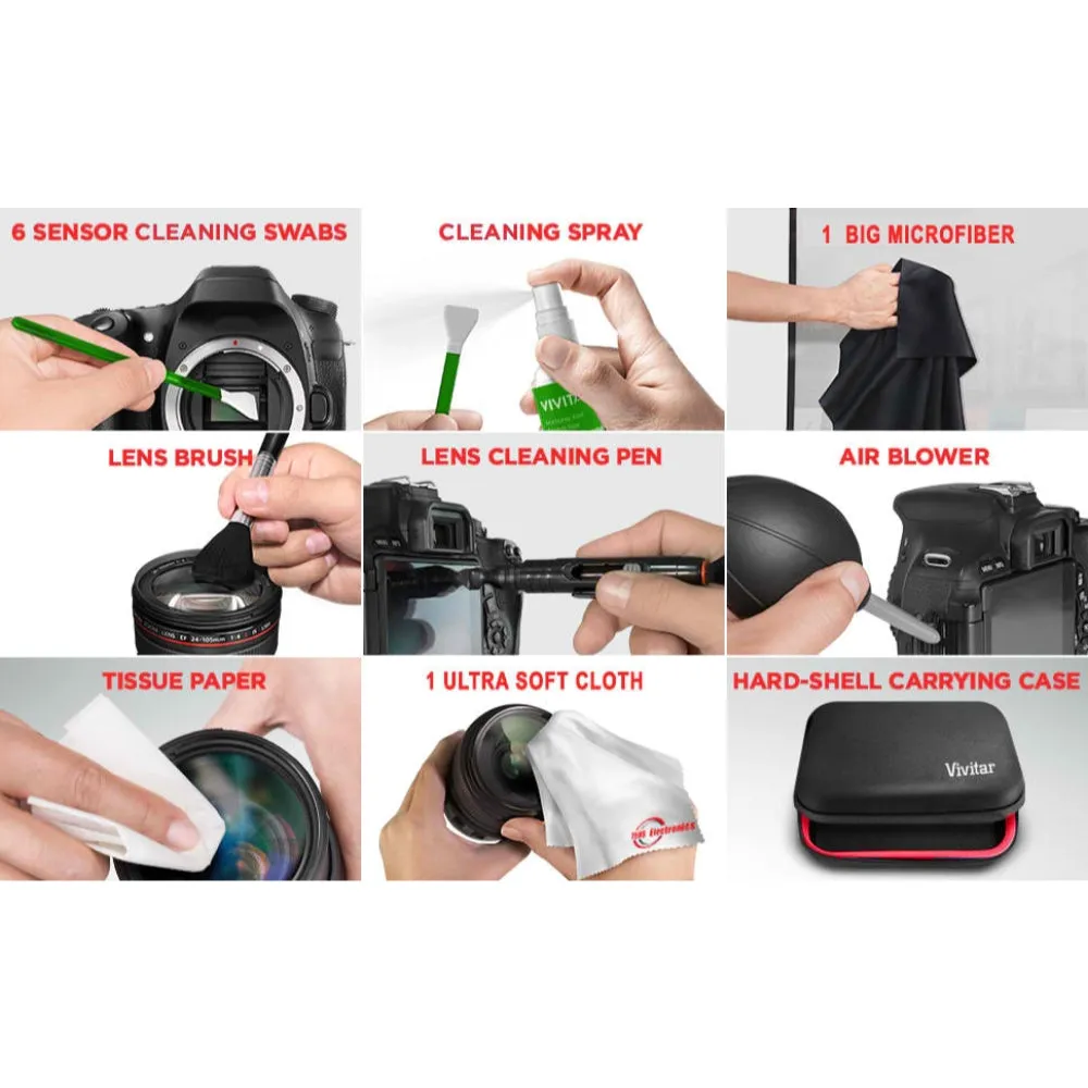 Vivitar Professional Cleaning Kit for Camera Sensor Cleaning Swabs and Case