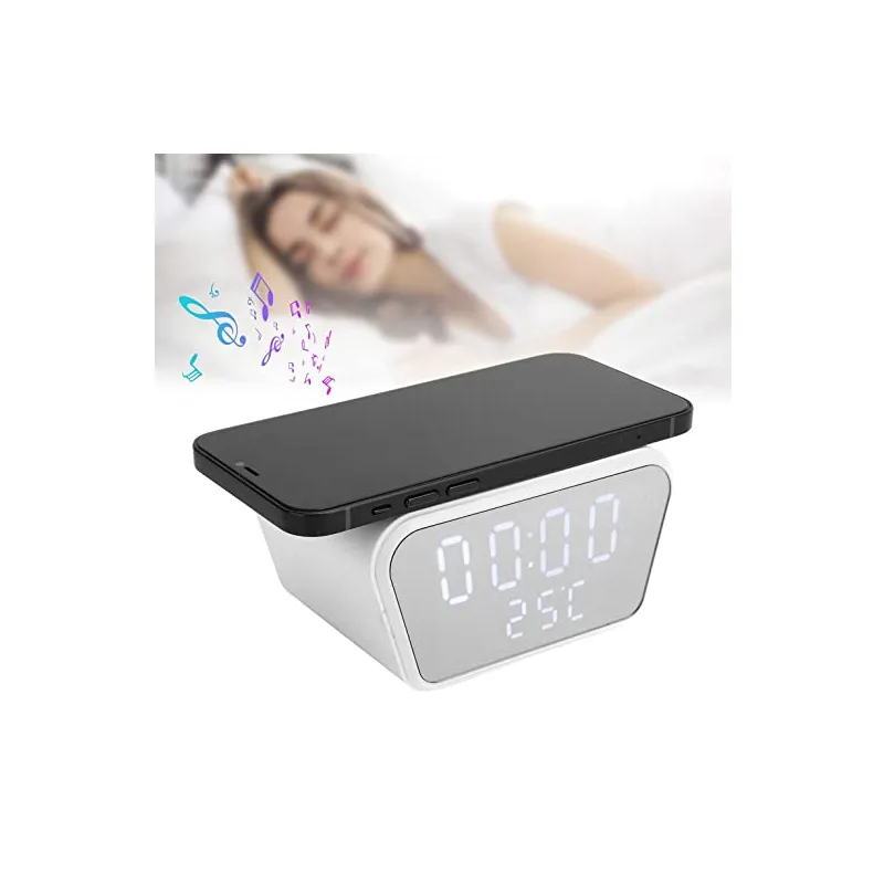 White Multi-Function Plastic Battery Powered Fast Charger And Clock - Ay-21