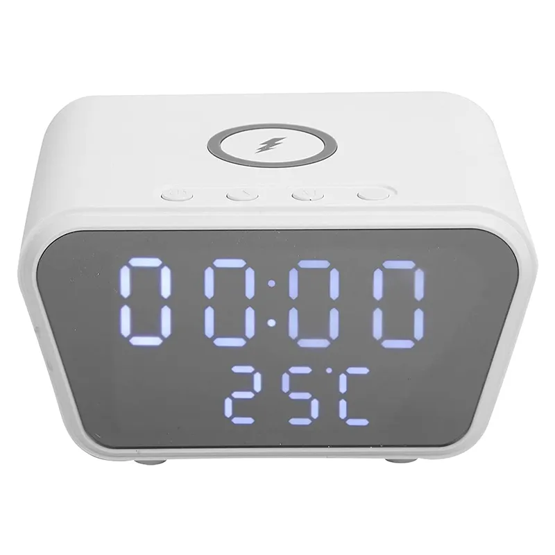 White Multi-Function Plastic Battery Powered Fast Charger And Clock - Ay-21