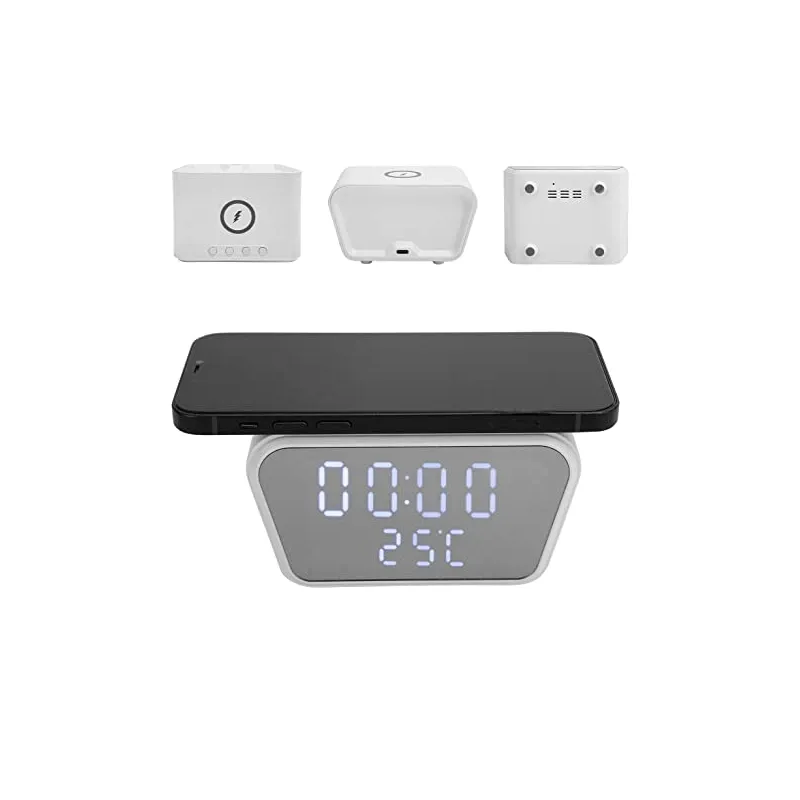 White Multi-Function Plastic Battery Powered Fast Charger And Clock - Ay-21