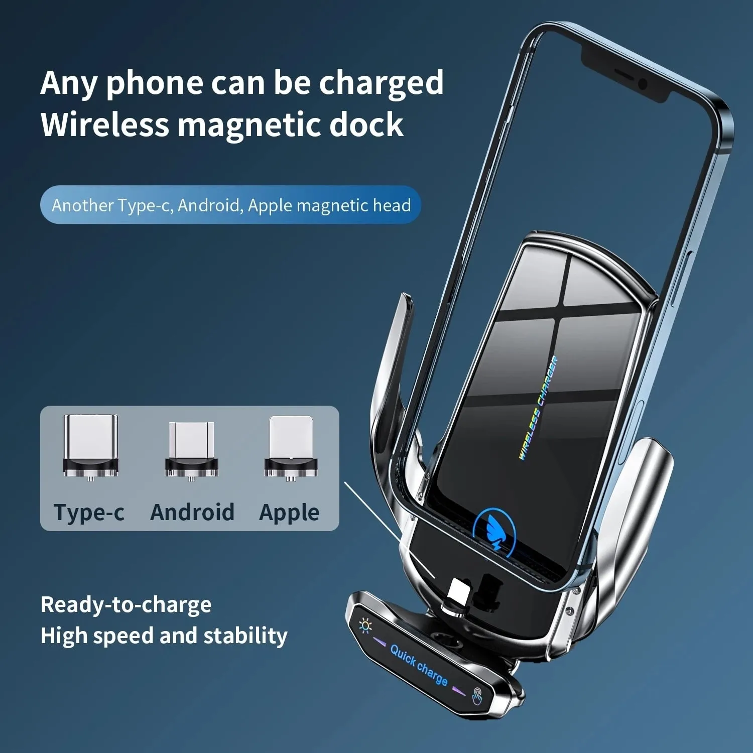 Wireless Charger Car Phone Holder Stand 15W Fast Charging