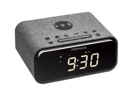 Wireless Charging Alarm Clock with Stereo Wireless Speaker and Handsfree Support