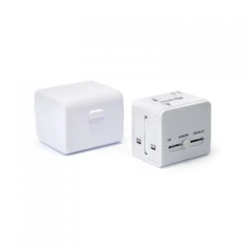 Worldwide Travel Adaptor With 2 USB Hub and Case