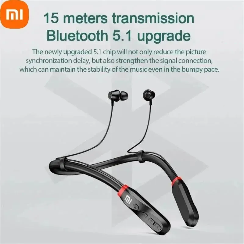 Xiaomi Wireless Bluetooth Headphones Neckband 5.1 Headphone with Mic Stereo Earbuds Headset  Xiaomi I35 Earphones 200 Hour Play